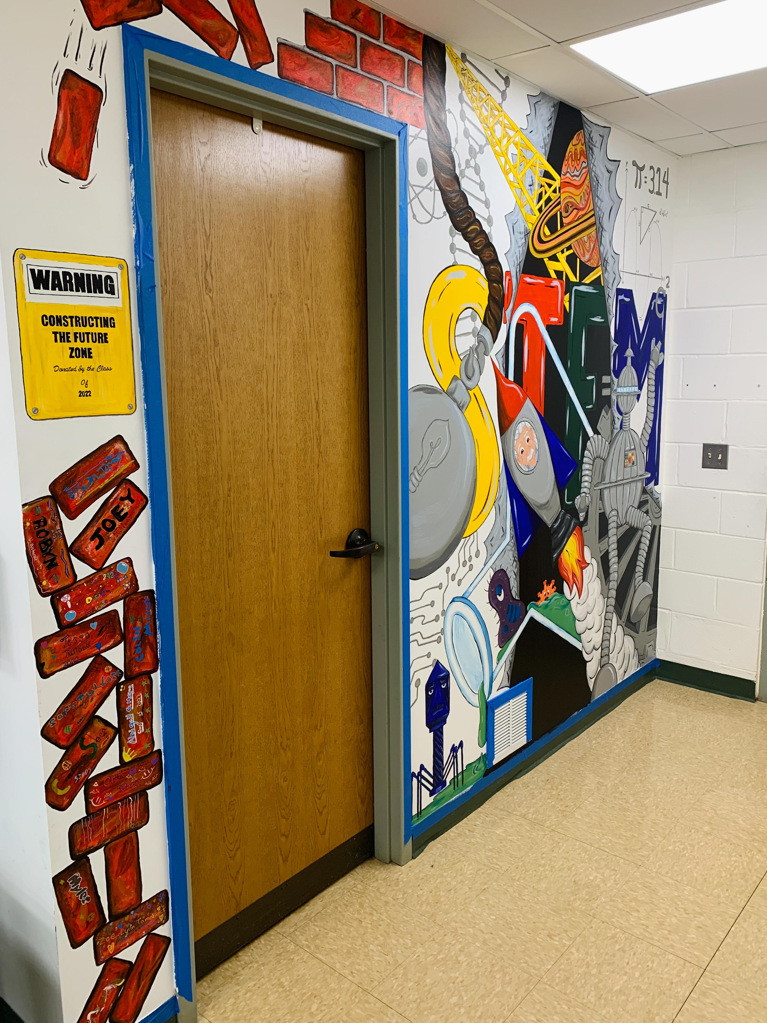 second view of the stem lab mural